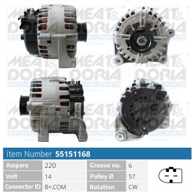 Alternator/Dynamo Meat Doria 55151168