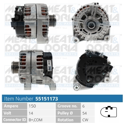 Alternator/Dynamo Meat Doria 55151173