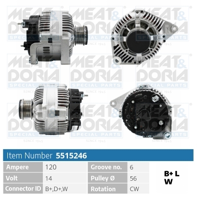 Alternator/Dynamo Meat Doria 5515246