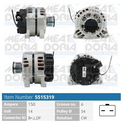 Alternator/Dynamo Meat Doria 5515319