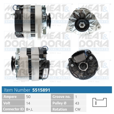 Alternator/Dynamo Meat Doria 5515891