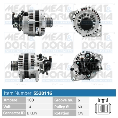 Alternator/Dynamo Meat Doria 5520116