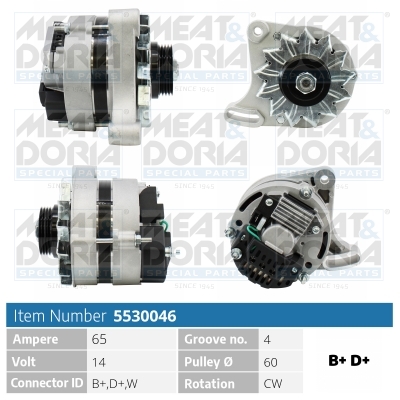 Alternator/Dynamo Meat Doria 5530046