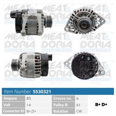 Alternator/Dynamo Meat Doria 5530321