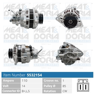 Alternator/Dynamo Meat Doria 5532154