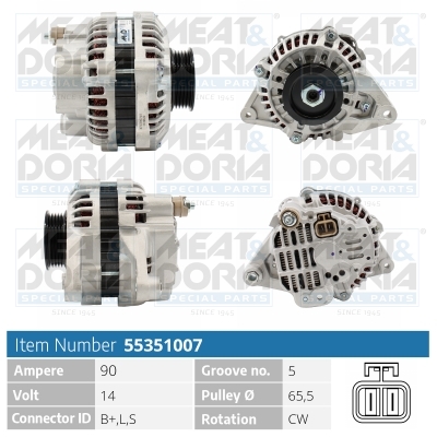 Alternator/Dynamo Meat Doria 55351007