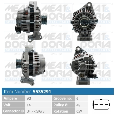 Alternator/Dynamo Meat Doria 5535291