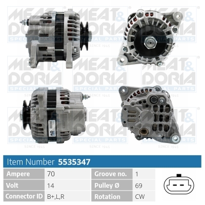 Alternator/Dynamo Meat Doria 5535347