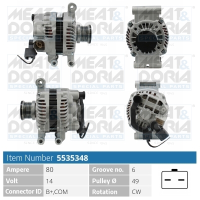 Alternator/Dynamo Meat Doria 5535348