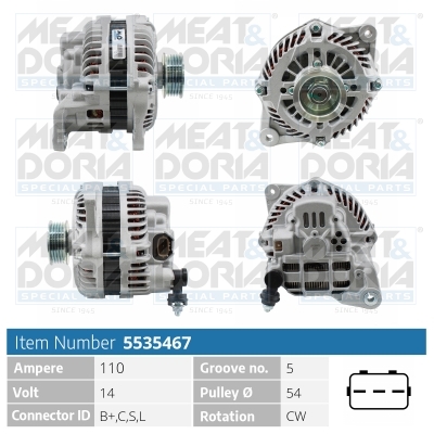 Alternator/Dynamo Meat Doria 5535467