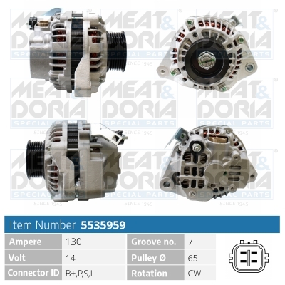Alternator/Dynamo Meat Doria 5535959