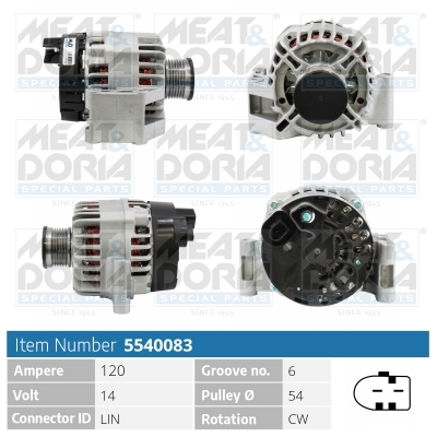 Alternator/Dynamo Meat Doria 5540083