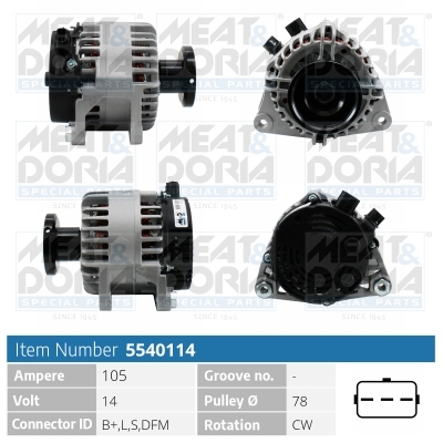 Alternator/Dynamo Meat Doria 5540114