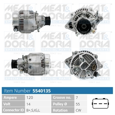 Alternator/Dynamo Meat Doria 5540135