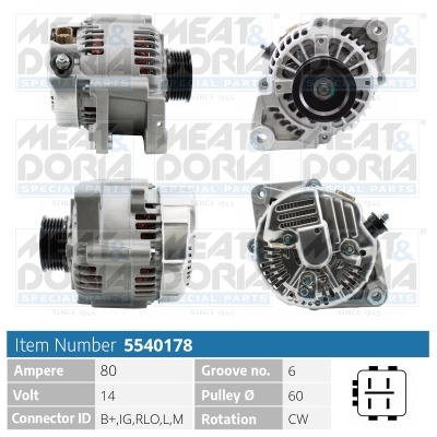 Alternator/Dynamo Meat Doria 5540178