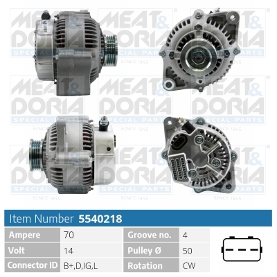 Alternator/Dynamo Meat Doria 5540218