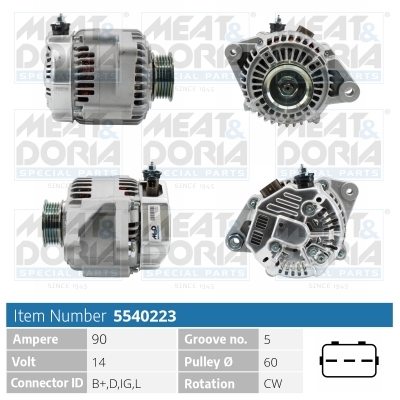 Alternator/Dynamo Meat Doria 5540223