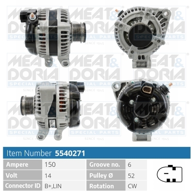 Alternator/Dynamo Meat Doria 5540271