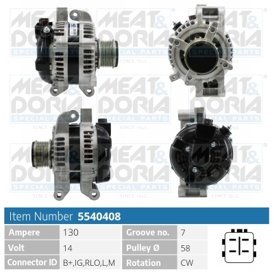 Alternator/Dynamo Meat Doria 5540408