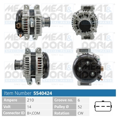 Alternator/Dynamo Meat Doria 5540424