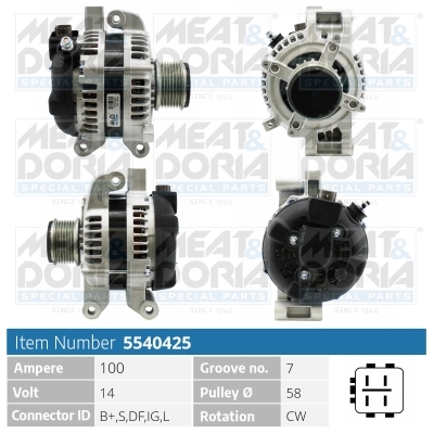 Alternator/Dynamo Meat Doria 5540425