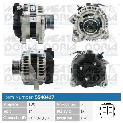 Alternator/Dynamo Meat Doria 5540427