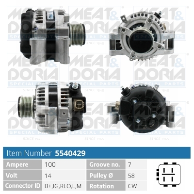 Alternator/Dynamo Meat Doria 5540429