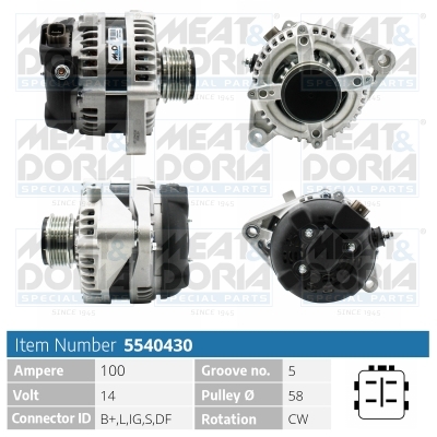 Alternator/Dynamo Meat Doria 5540430