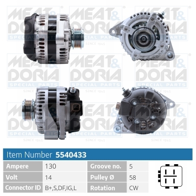 Alternator/Dynamo Meat Doria 5540433