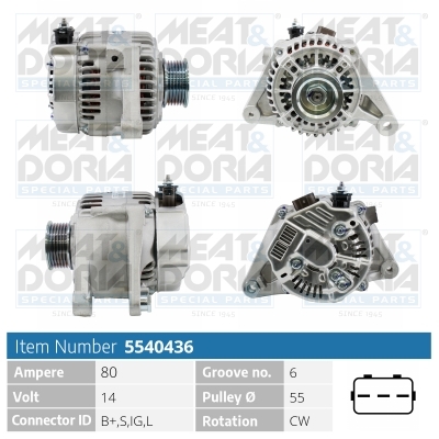 Alternator/Dynamo Meat Doria 5540436