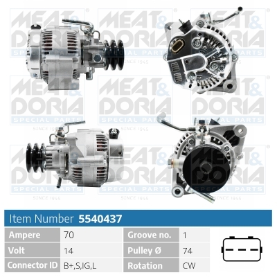 Alternator/Dynamo Meat Doria 5540437