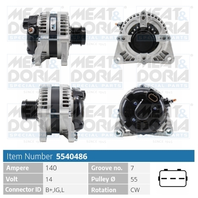 Alternator/Dynamo Meat Doria 5540486