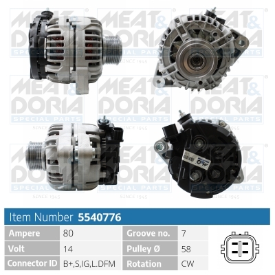 Alternator/Dynamo Meat Doria 5540776