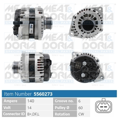 Alternator/Dynamo Meat Doria 5560273