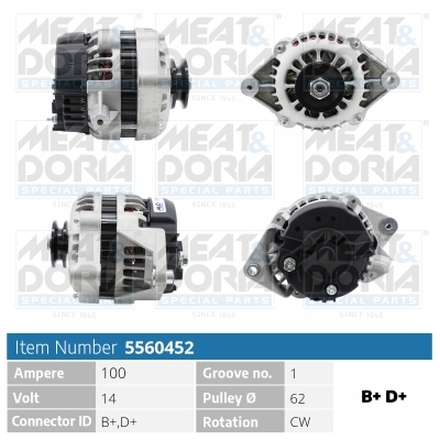 Alternator/Dynamo Meat Doria 5560452