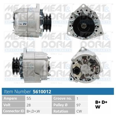 Alternator/Dynamo Meat Doria 5610012