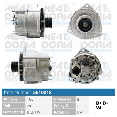 Alternator/Dynamo Meat Doria 5610018