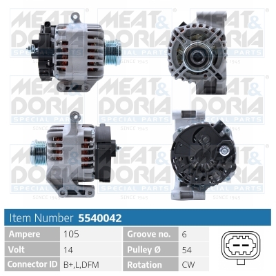 Alternator/Dynamo Meat Doria 5540042