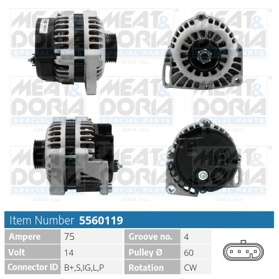 Alternator/Dynamo Meat Doria 5560119