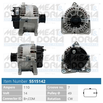 Dynamo / Alternator Meat Doria 5515142