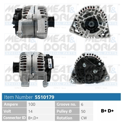 Alternator/Dynamo Meat Doria 5510179