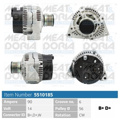 Alternator/Dynamo Meat Doria 5510185