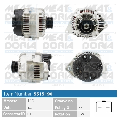 Alternator/Dynamo Meat Doria 5515190