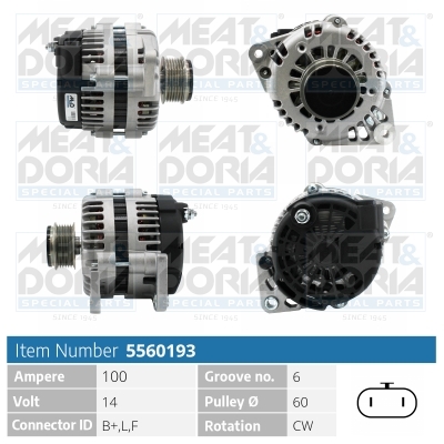 Alternator/Dynamo Meat Doria 5560193