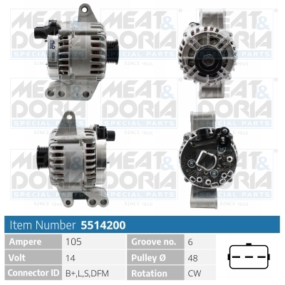 Alternator/Dynamo Meat Doria 5514200