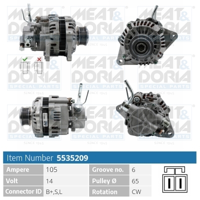 Alternator/Dynamo Meat Doria 5535209
