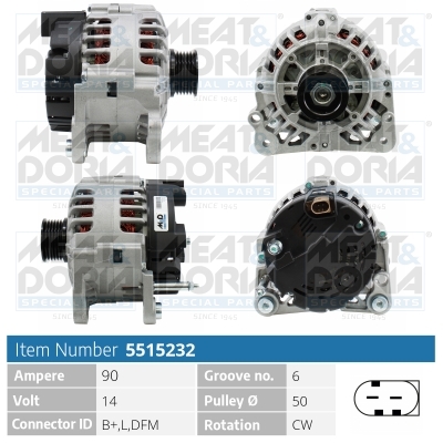 Alternator/Dynamo Meat Doria 5515232