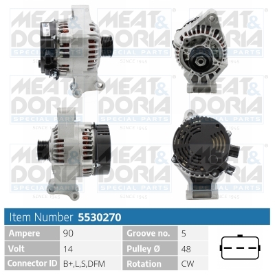 Alternator/Dynamo Meat Doria 5530270
