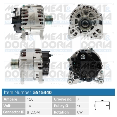 Alternator/Dynamo Meat Doria 5515340
