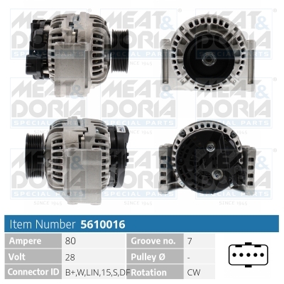 Alternator/Dynamo Meat Doria 5610016